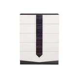 White And Grey Chest With 5 Drawer - Homeroots - Flyclothing LLC