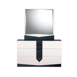 White And Grey Mirror With Rectangular Wood Trim - Homeroots - Flyclothing LLC