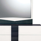 White And Grey Mirror With Rectangular Wood Trim - Homeroots - Flyclothing LLC