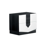 White And Grey Nightstand With 2 Drawer - Homeroots - Flyclothing LLC