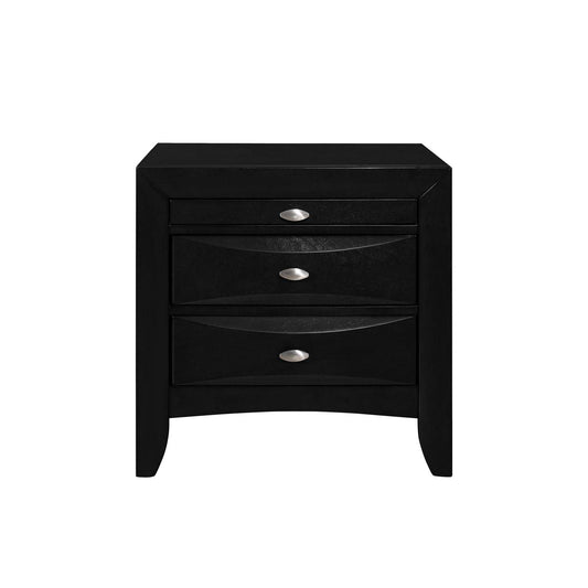 Black Nightstand With 2 Chambered Drawer - Homeroots - Flyclothing LLC