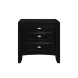 Black Nightstand With 2 Chambered Drawer - Homeroots - Flyclothing LLC