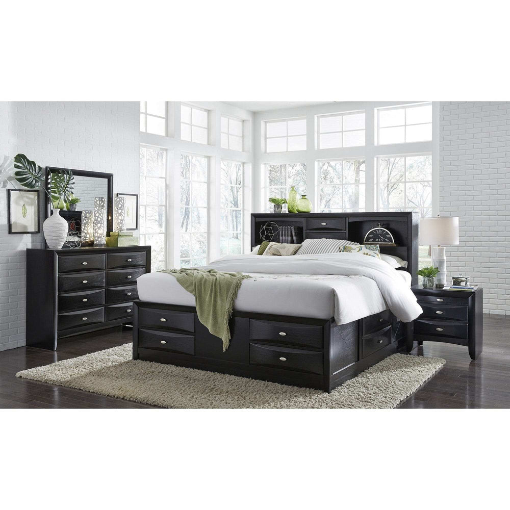 Black Nightstand With 2 Chambered Drawer - Homeroots - Flyclothing LLC