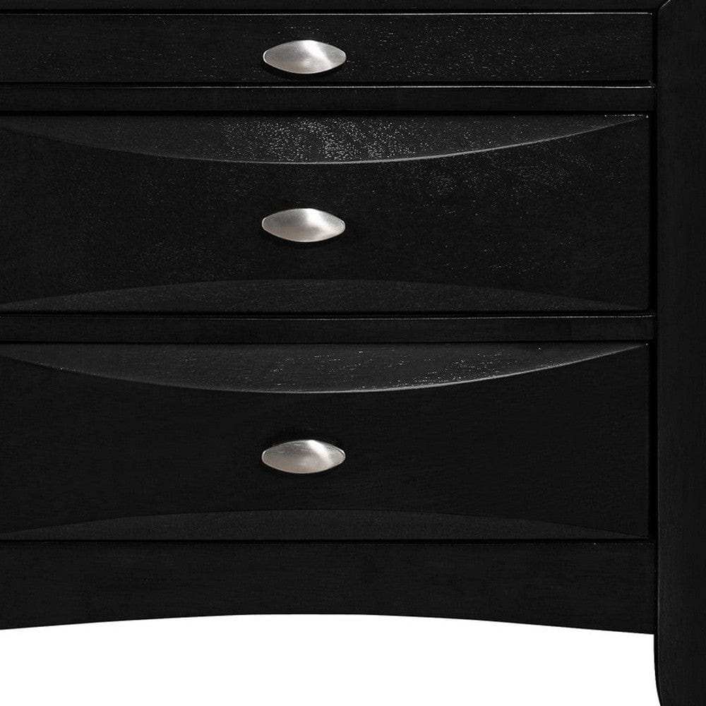 Black Nightstand With 2 Chambered Drawer - Homeroots - Flyclothing LLC