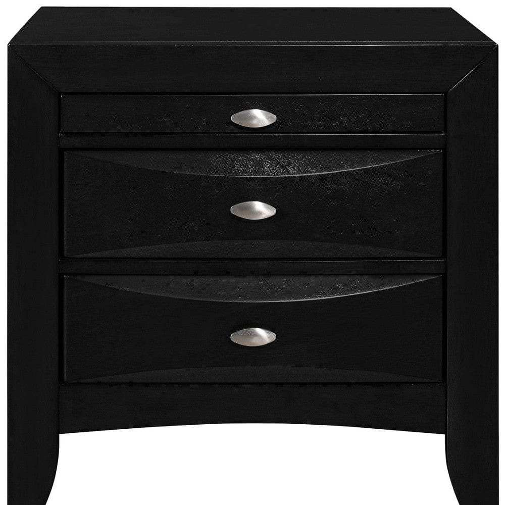 Black Nightstand With 2 Chambered Drawer - Homeroots - Flyclothing LLC