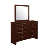 54" Cherry Solid Wood Eight Drawer Double Dresser - Homeroots - Flyclothing LLC