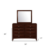 54" Cherry Solid Wood Eight Drawer Double Dresser - Homeroots - Flyclothing LLC
