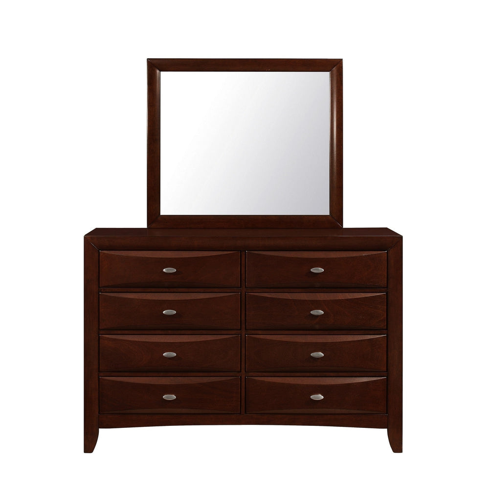 54" Cherry Solid Wood Eight Drawer Double Dresser - Homeroots - Flyclothing LLC