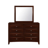 54" Cherry Solid Wood Eight Drawer Double Dresser - Homeroots - Flyclothing LLC
