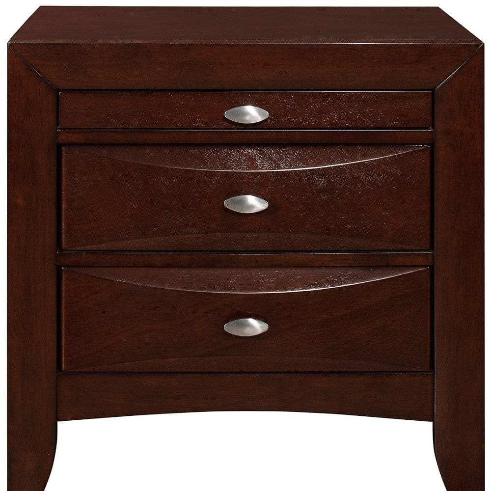 New Merlot Nightstand With 2 Chambered Drawer - Homeroots - Flyclothing LLC