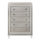 Champagne Toned Chest With Tapered Acrylic Legs And 5 Drawers - Homeroots - Flyclothing LLC