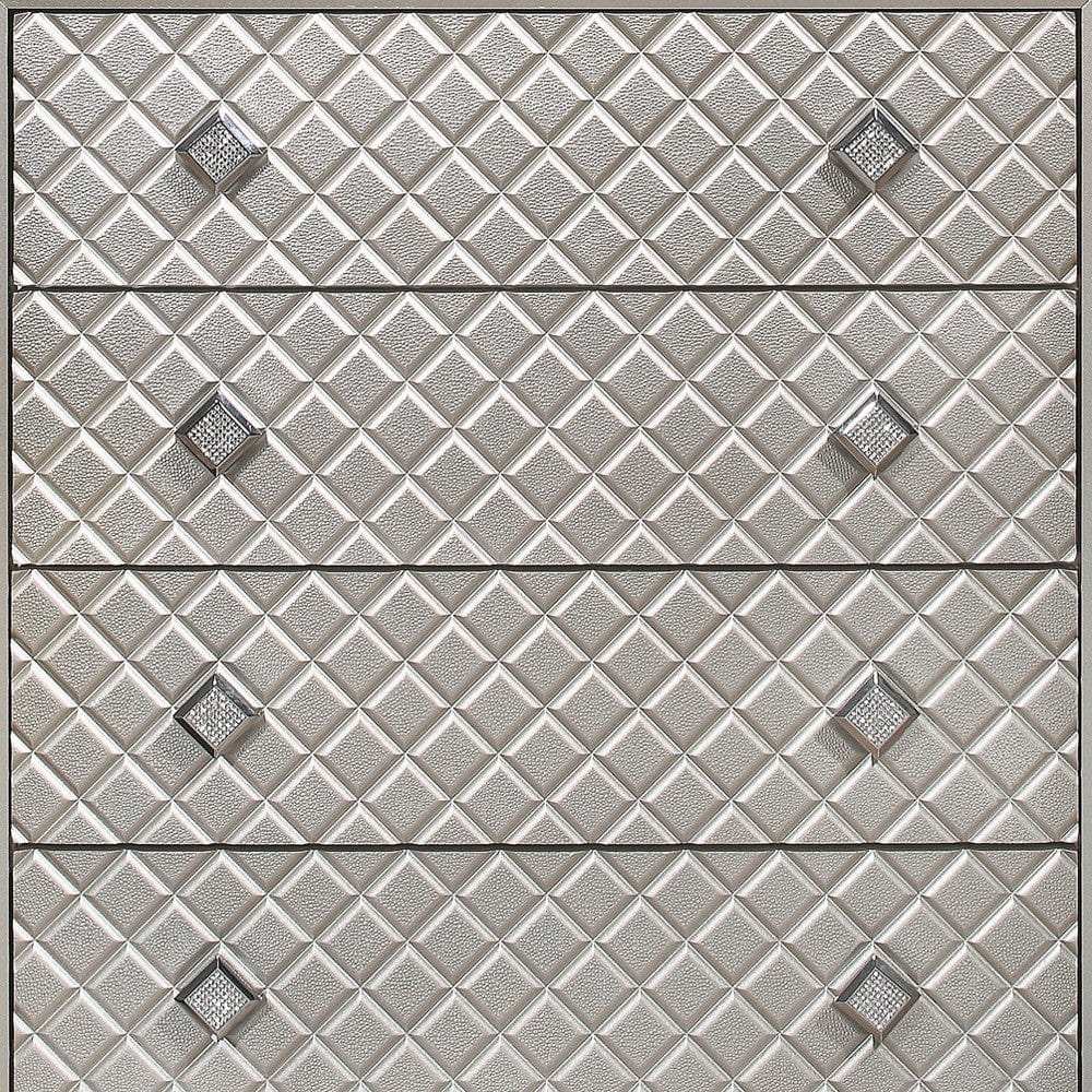 Champagne Toned Chest With Tapered Acrylic Legs And 5 Drawers - Homeroots - Flyclothing LLC