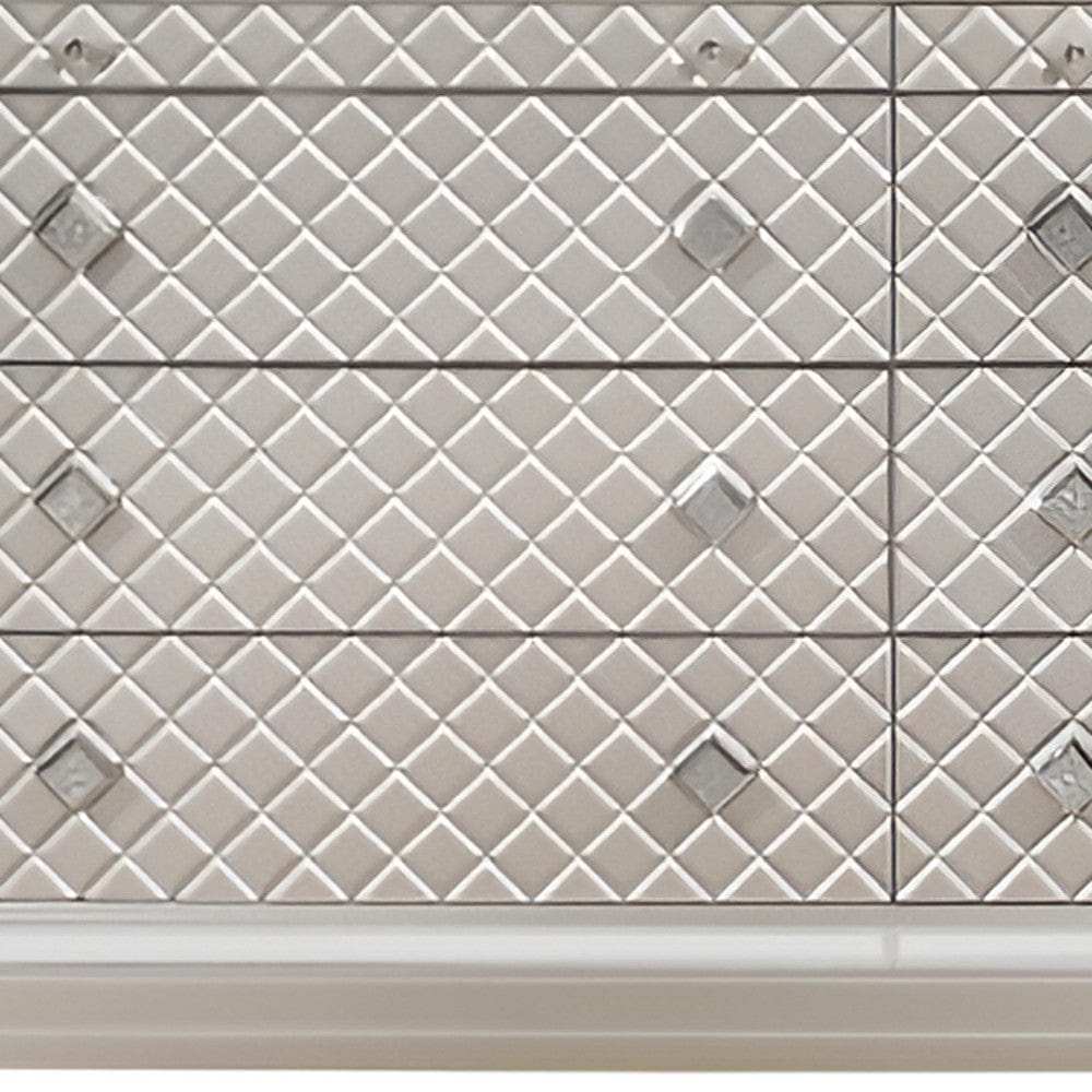 Champagne Toned Dresser With Tapered Acrylic Legs And 2 Jewelry Drawers - Homeroots - Flyclothing LLC