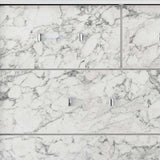 Modern White Mirror With Faux Marble Border Detail Led Lightning - Homeroots - Flyclothing LLC