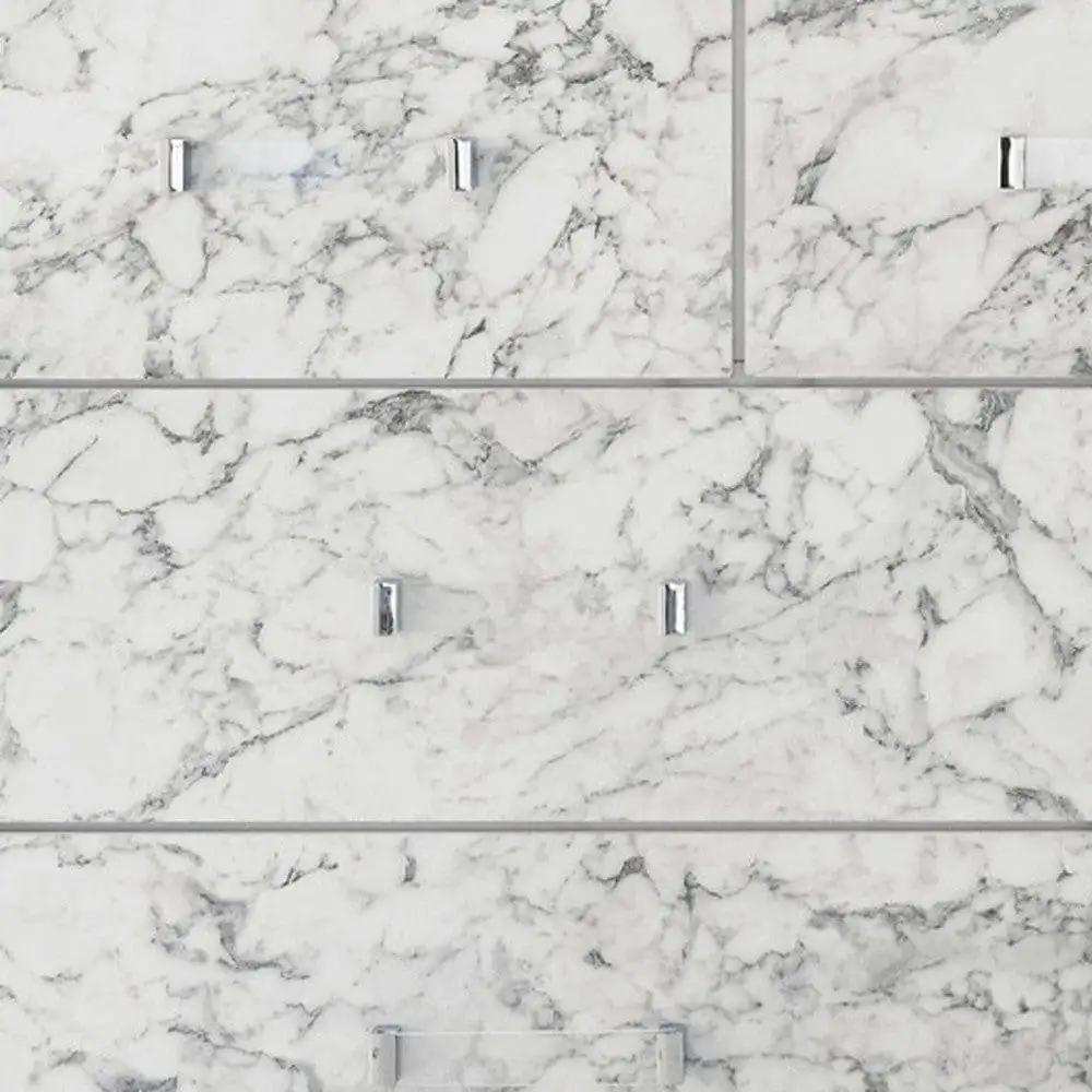 Modern White Mirror With Faux Marble Border Detail Led Lightning - Homeroots - Flyclothing LLC