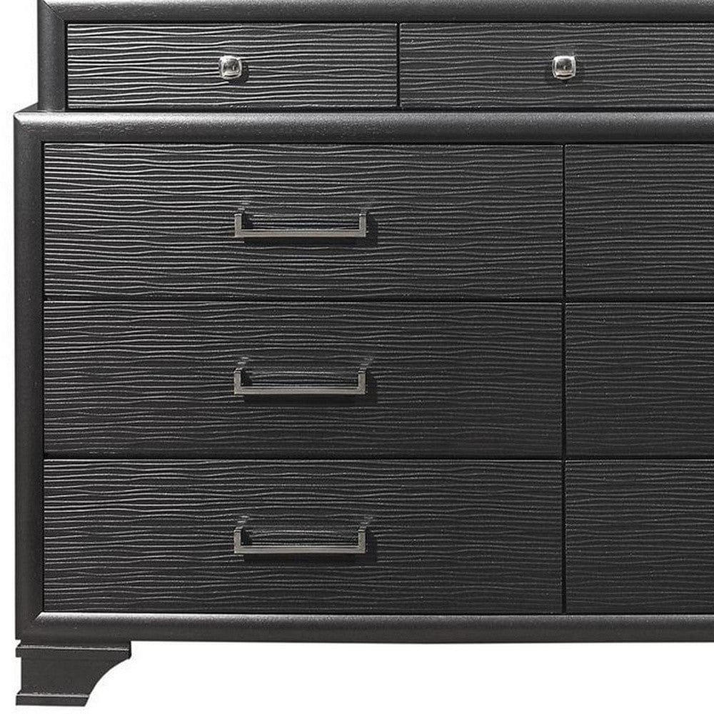 59" Gray Solid Wood Nine Drawer Double Dresser - Homeroots - Flyclothing LLC