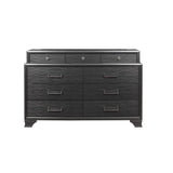 59" Gray Solid Wood Nine Drawer Double Dresser - Homeroots - Flyclothing LLC