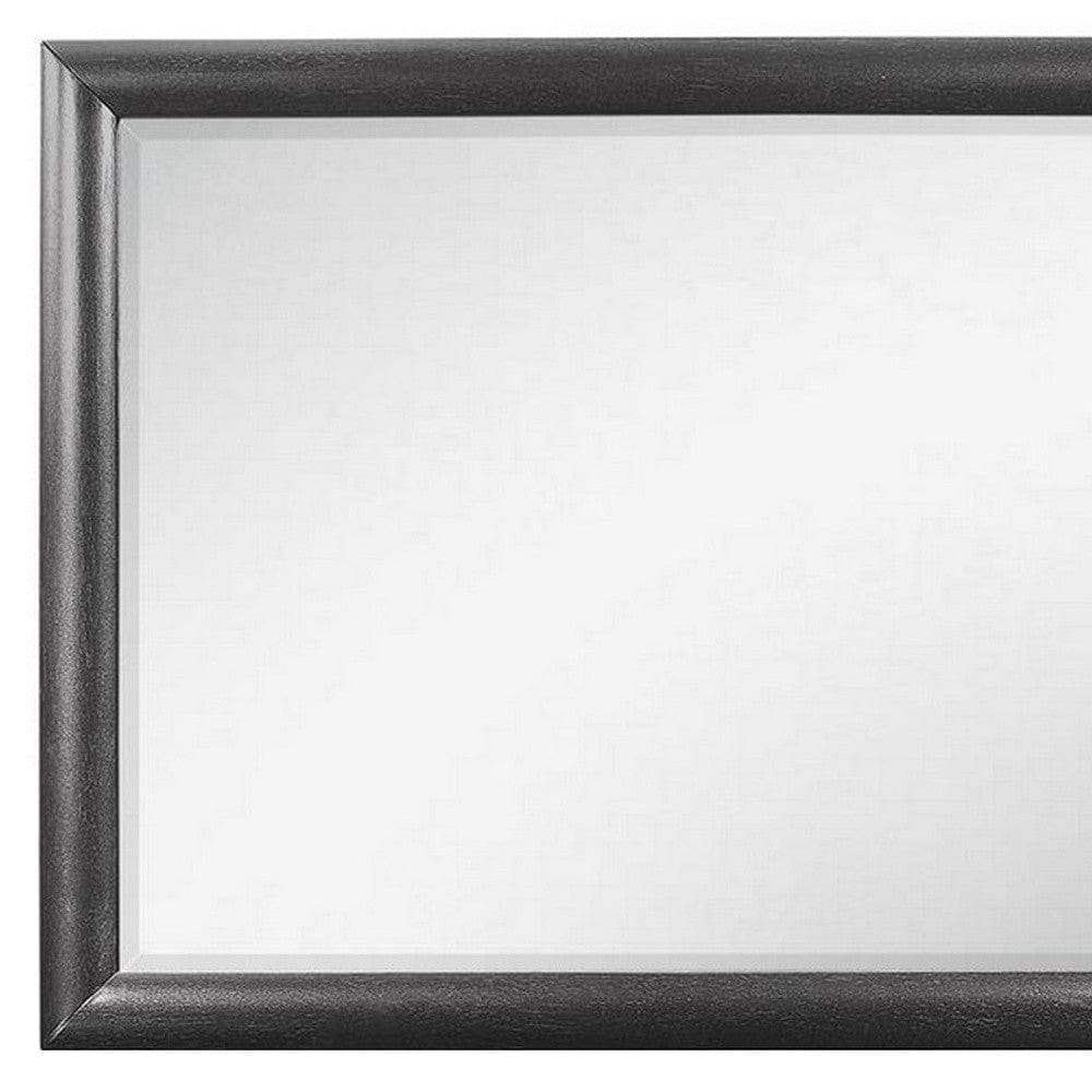 35" Dark Gray Wood Framed Dresser Mirror - Homeroots - Flyclothing LLC