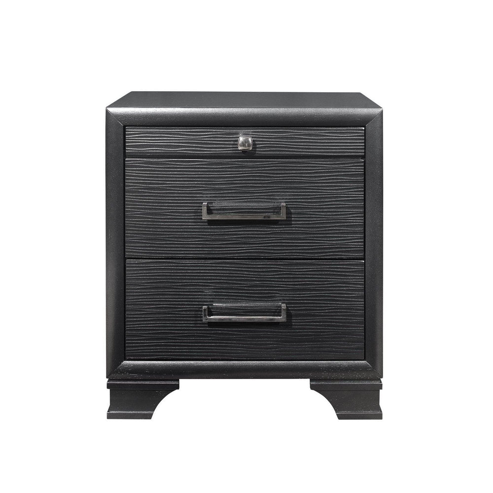 27" Gray Two Drawers Manufactured Wood Nightstand - Homeroots - Flyclothing LLC