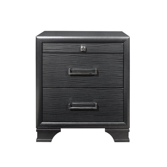 27" Gray Two Drawers Manufactured Wood Nightstand - Homeroots
