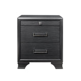 27" Gray Two Drawers Manufactured Wood Nightstand - Homeroots - Flyclothing LLC
