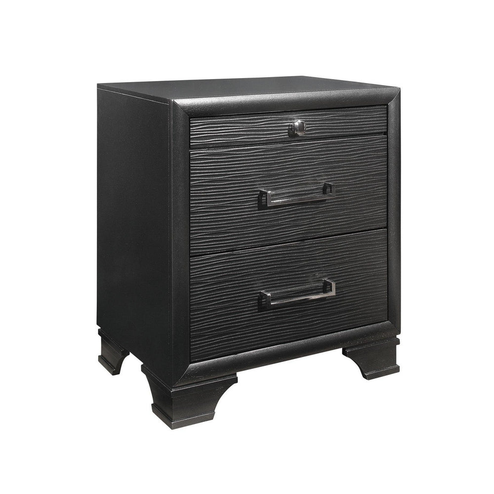 27" Gray Two Drawers Manufactured Wood Nightstand - Homeroots - Flyclothing LLC