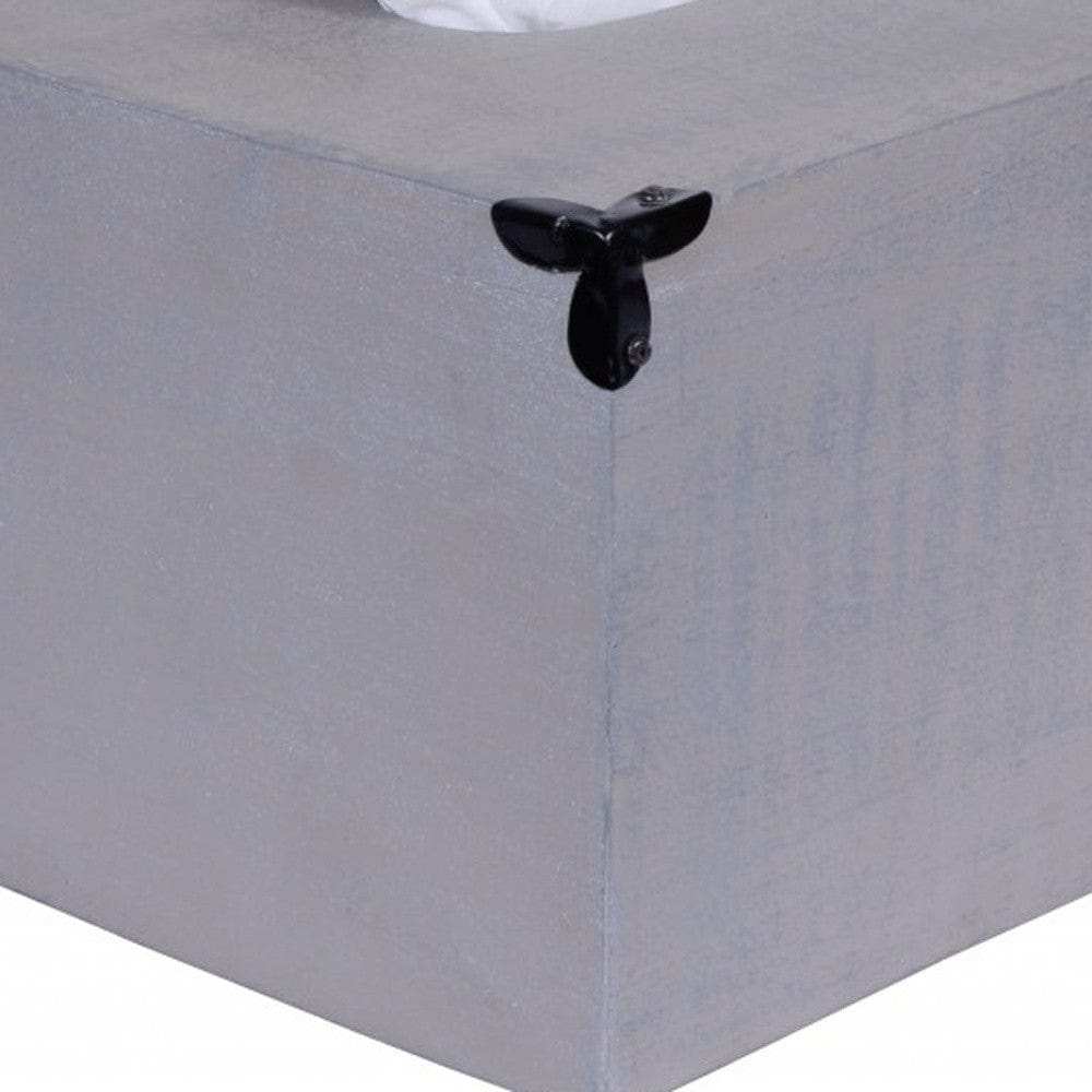 Rustic Gray Mango Wood Rectangular Tissue Holder - Homeroots - Flyclothing LLC