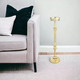 26" Brushed Gold Drink Size Round End Table - Homeroots