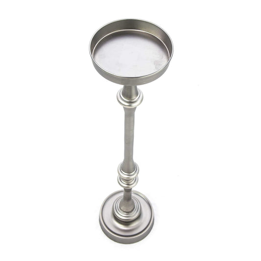 Brushed Silver Finish Drink Size Accent Table - Homeroots - Flyclothing LLC