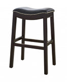31" Black And Espresso Solid Wood Backless Bar Height Bar Chair - Homeroots - Flyclothing LLC
