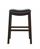 26" Black And Espresso Solid Wood Backless Counter Height Bar Chair - Homeroots - Flyclothing LLC