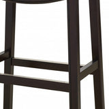 31" Dark Red And Espresso Solid Wood Backless Bar Chair - Homeroots