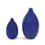 Set Of 2 Deep Indigo Blue Ceramic Bulb Vases - Homeroots - Flyclothing LLC