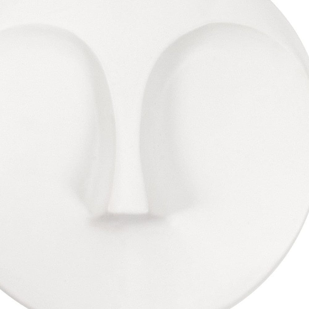 10" White Ceramic Face Round Wall Decor - Homeroots - Flyclothing LLC