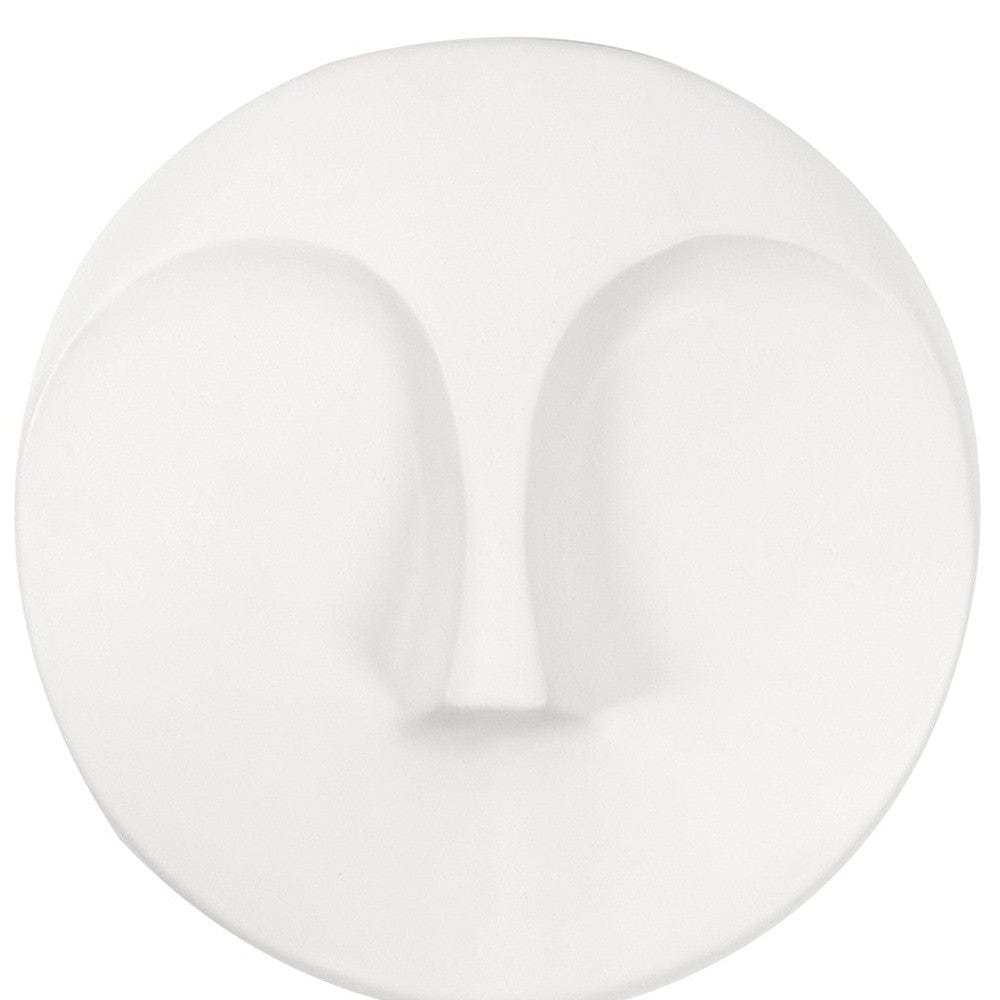 10" White Ceramic Face Round Wall Decor - Homeroots - Flyclothing LLC