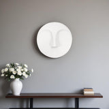 10" White Ceramic Face Round Wall Decor - Homeroots - Flyclothing LLC