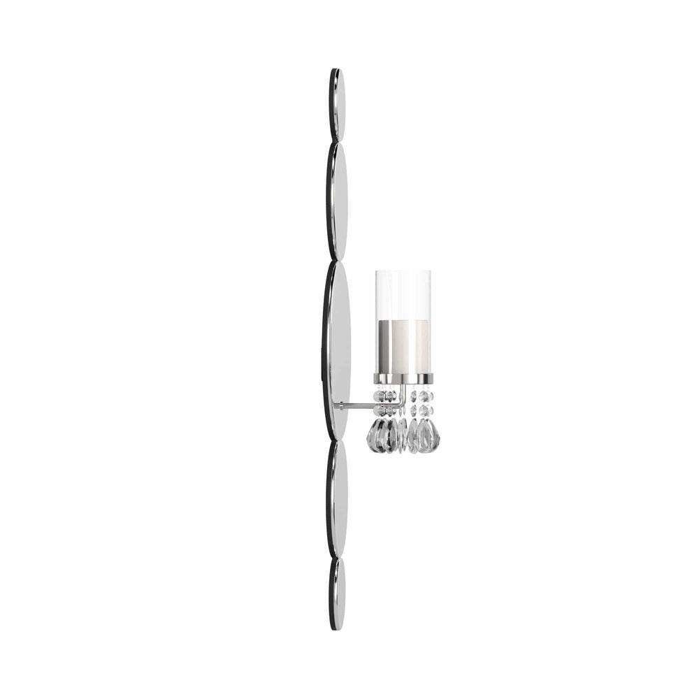 Silver and Clear Modern Bling Mirrored Wall Sconce - Homeroots - Flyclothing LLC