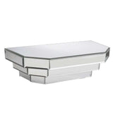 Contemporary Floating Mirrored Glass Stepped Shelf - Homeroots - Flyclothing LLC