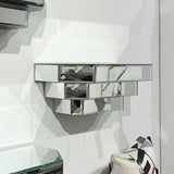 Contemporary Floating Mirrored Glass Stepped Shelf - Homeroots - Flyclothing LLC