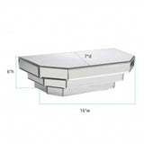 Contemporary Floating Mirrored Glass Stepped Shelf - Homeroots - Flyclothing LLC