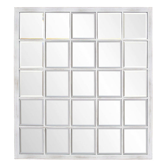 Rectangular Whitewash Window Pane Tile Mirror - Homeroots - Flyclothing LLC