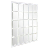Rectangular Whitewash Window Pane Tile Mirror - Homeroots - Flyclothing LLC