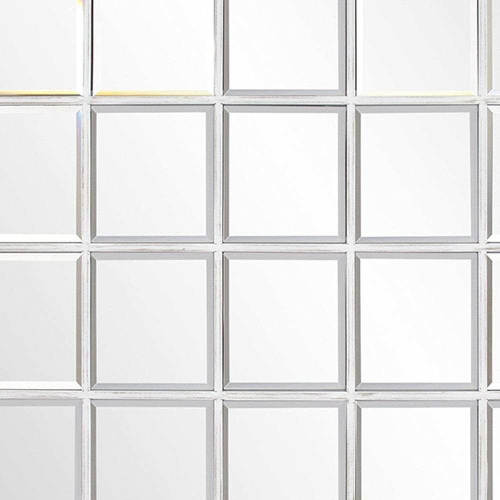 Rectangular Whitewash Window Pane Tile Mirror - Homeroots - Flyclothing LLC