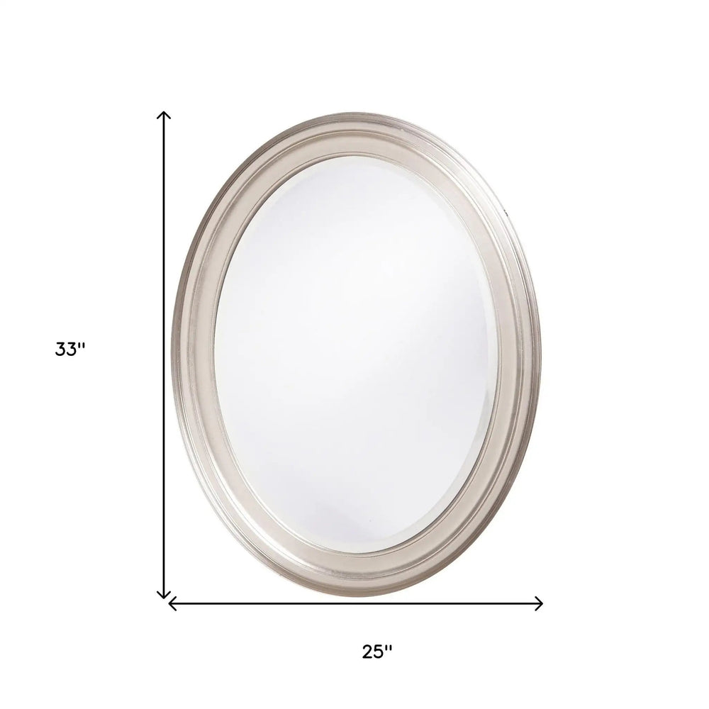 33" Silver Oval Framed Accent Mirror - Homeroots - Flyclothing LLC