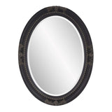 Oval Antiqued Black Wood Frame Mirror - Homeroots - Flyclothing LLC