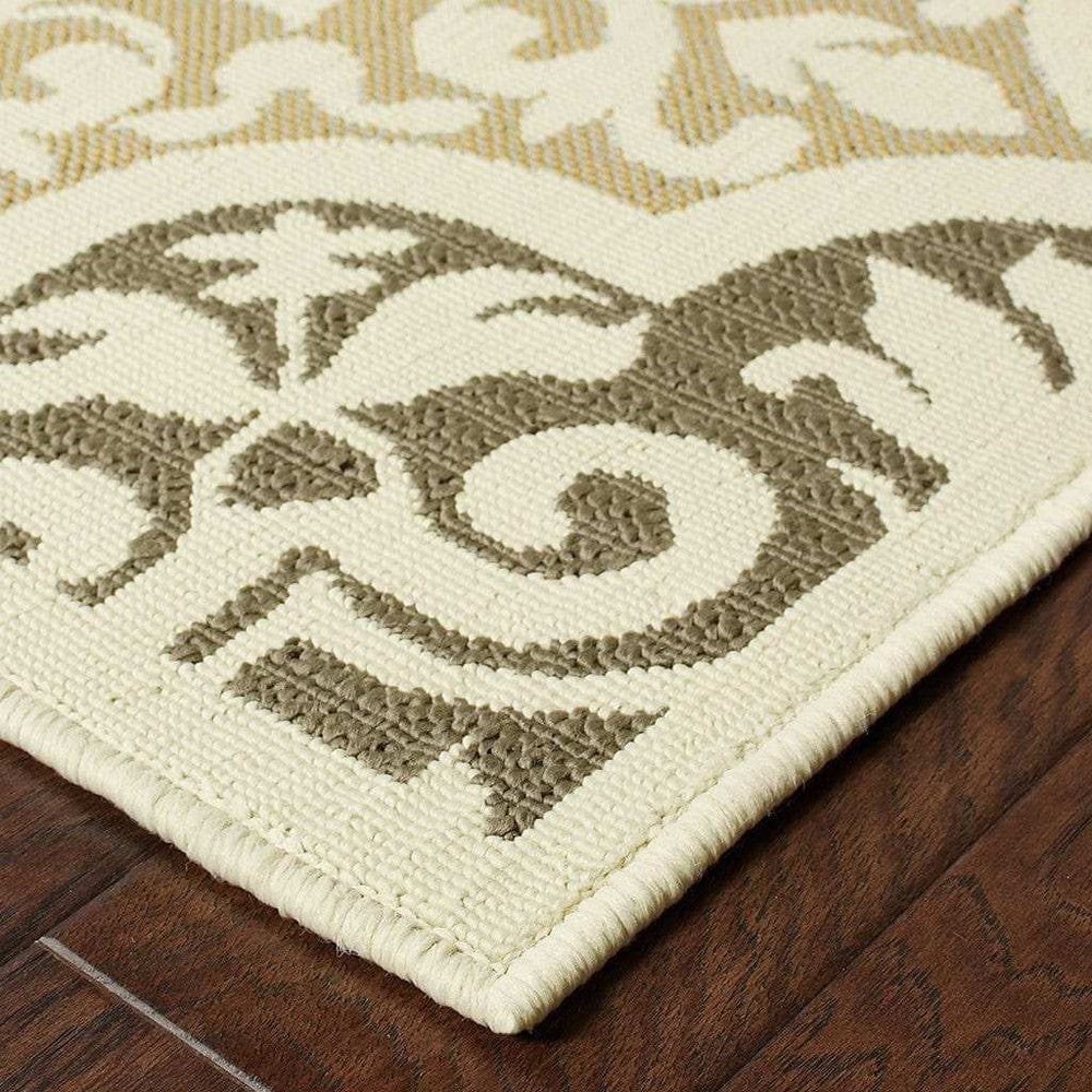 Gray and Ivory Moroccan Indoor Outdoor Area Rug - Homeroots - Flyclothing LLC