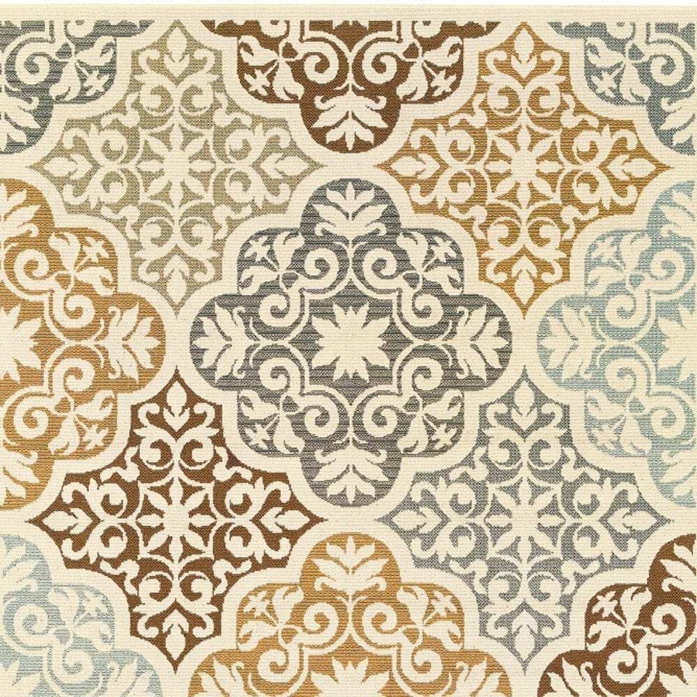 Gray and Ivory Moroccan Indoor Outdoor Area Rug - Homeroots - Flyclothing LLC