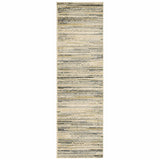 8' Ivory Sage Abtract Lines Indoor Runner Rug - Homeroots - Flyclothing LLC