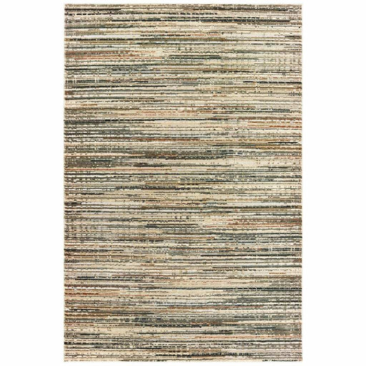 5' X 8' Ivory Sage Abtract Lines Indoor Area Rug - Homeroots - Flyclothing LLC
