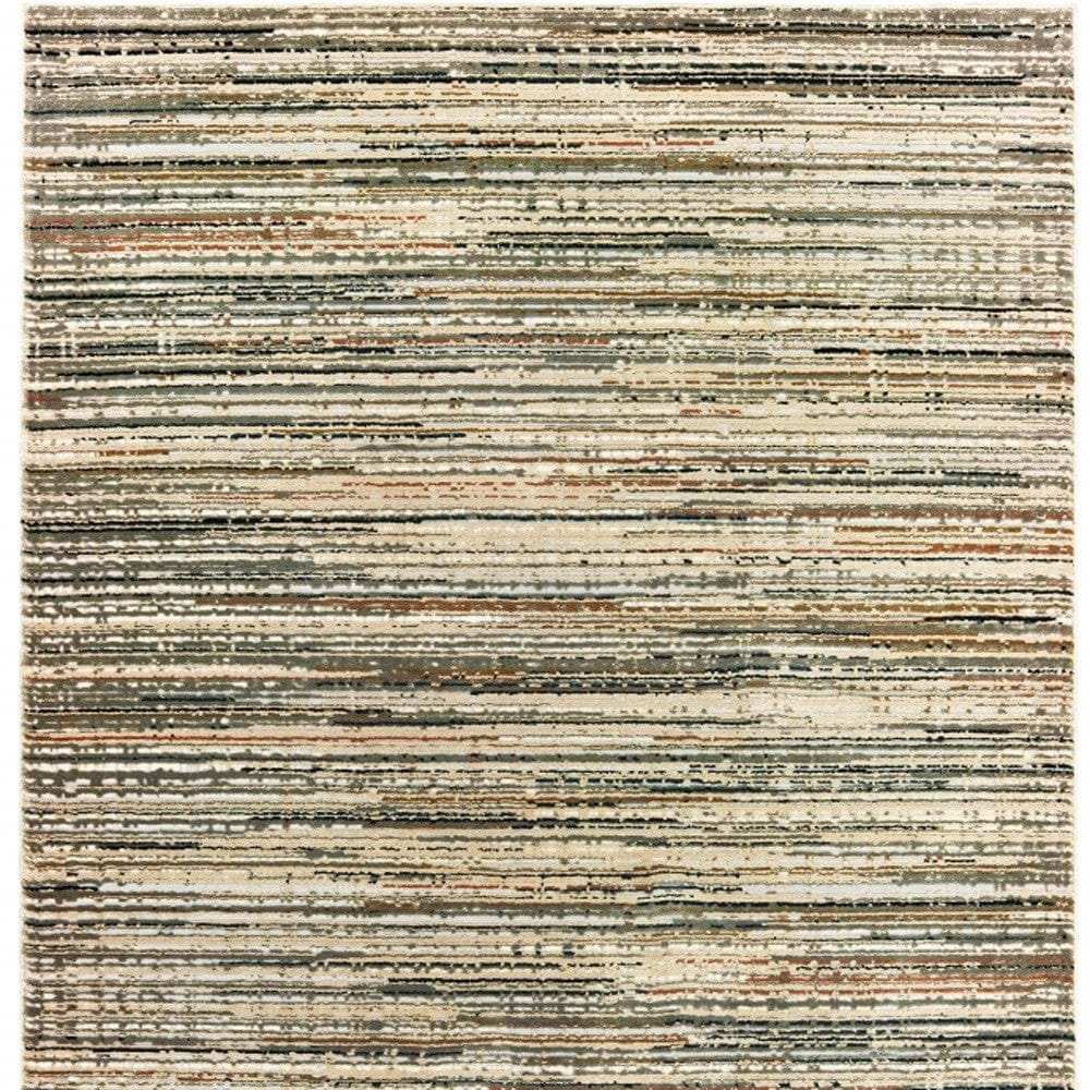 5' X 8' Ivory Sage Abtract Lines Indoor Area Rug - Homeroots - Flyclothing LLC